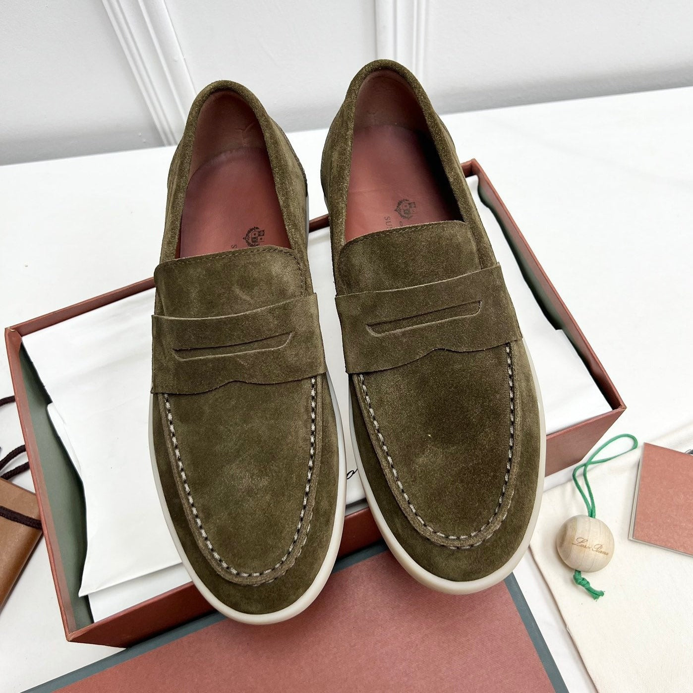 LP RETRO SUMMER WALK LOAFERS OLIVE SUEDE