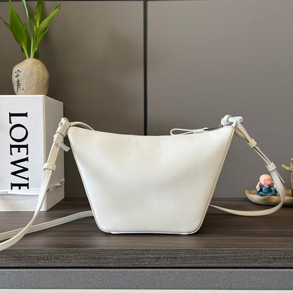 LOE LUNA HOBO 28 BAG IN WHITE CALFSKIN