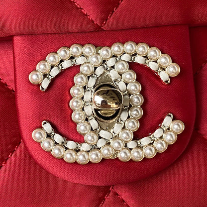 CC 26 CLUTCH WITH CHAIN BAG IN CHERRY RED CALFSKIN
