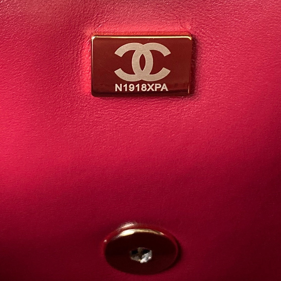 CC 26 CLUTCH WITH CHAIN BAG IN CHERRY RED CALFSKIN