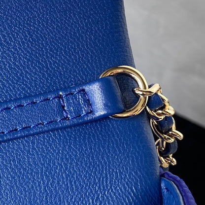 CC 26 CLUTCH WITH CHAIN BAG IN COBALT BLUE CALFSKIN