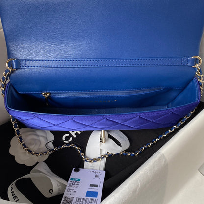 CC 26 CLUTCH WITH CHAIN BAG IN COBALT BLUE CALFSKIN