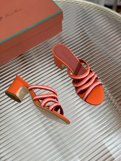 LP SPRIGHTLY CHARMS MID-SANDAL BURNT ORANGE CALFSKIN