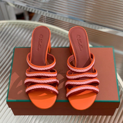 LP SPRIGHTLY CHARMS MID-SANDAL BURNT ORANGE CALFSKIN