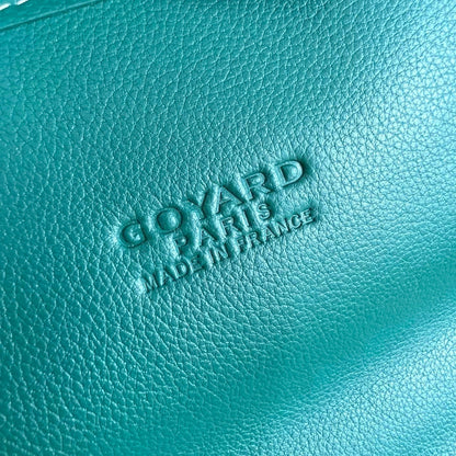 SAINT LÉGER BACKPACK 35 IN GREEN GOYARDINE CANVAS AND CALFSKIN WITH CARTOON PATCH