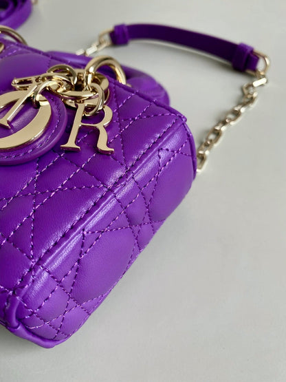 MINI D-JOY BAG 17 IN VIOLET PURPLE LAMBSKIN
