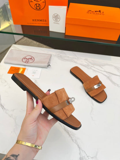 Giulia Sandal Tan Suede Tan Calfskin