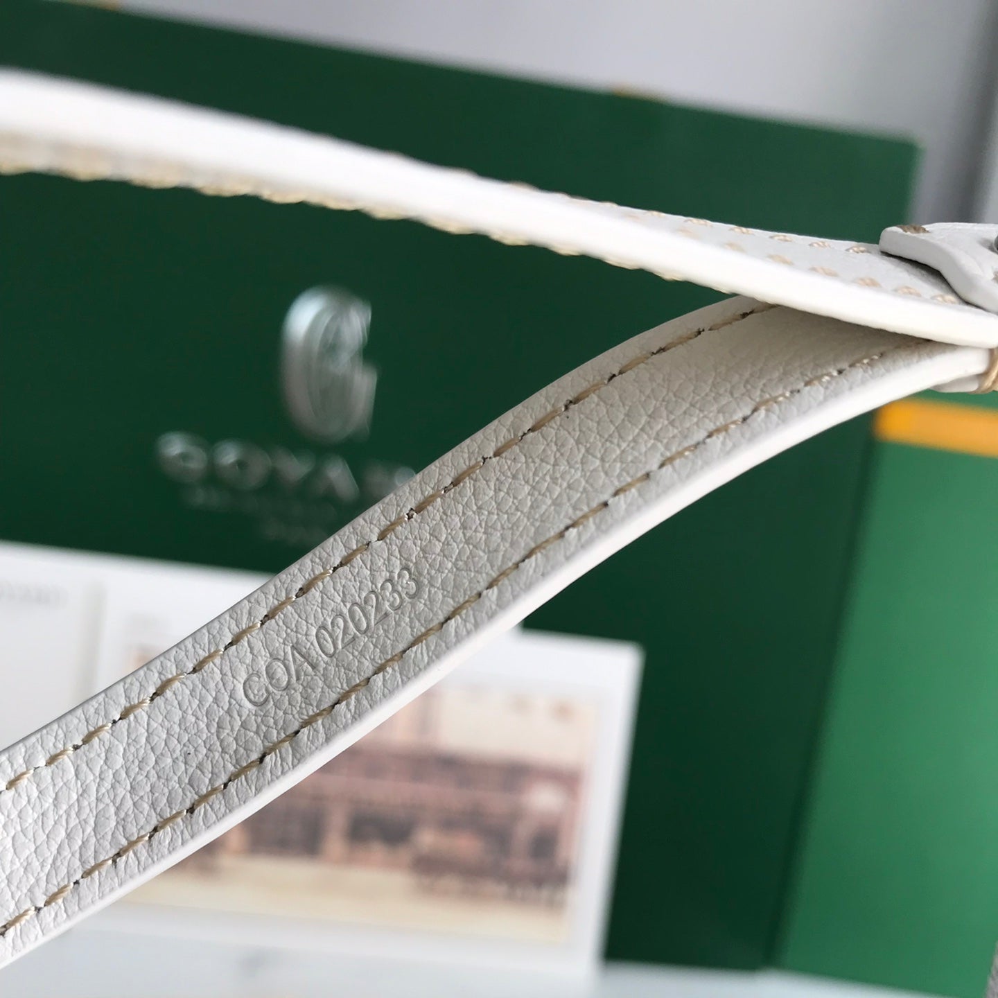 CONTI POUCH 24 IN WHITE LAMBSKIN AND GOYARDINE CANVAS