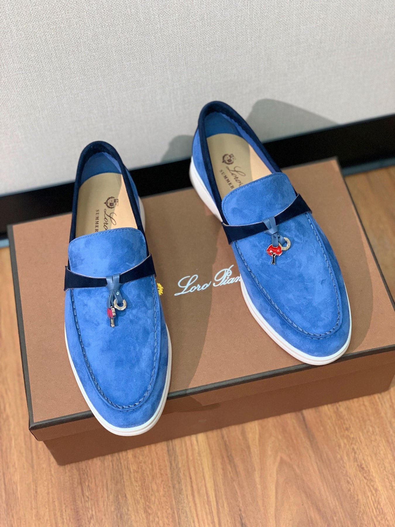 LP CHARMS WALK BABOUCHE LOAFERS COBALT SUEDE