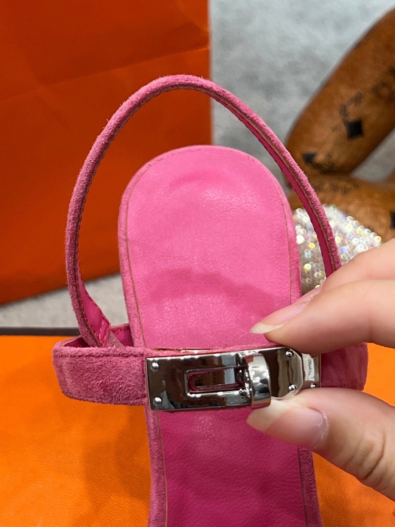 Glamour 75 Sandal Pink Suede