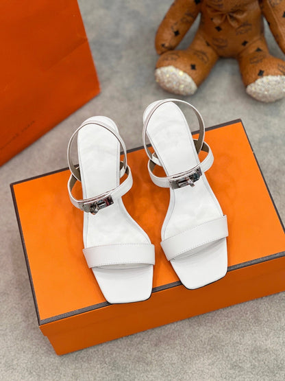 Glamour 75 Sandal White Leather