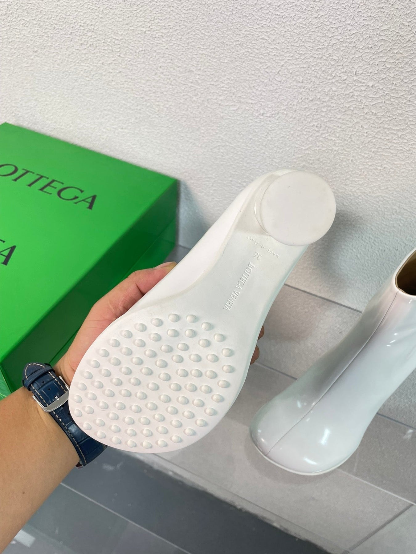 ATOMIC ANKLE BOOT IN WHITE CALFSKIN 75 MM