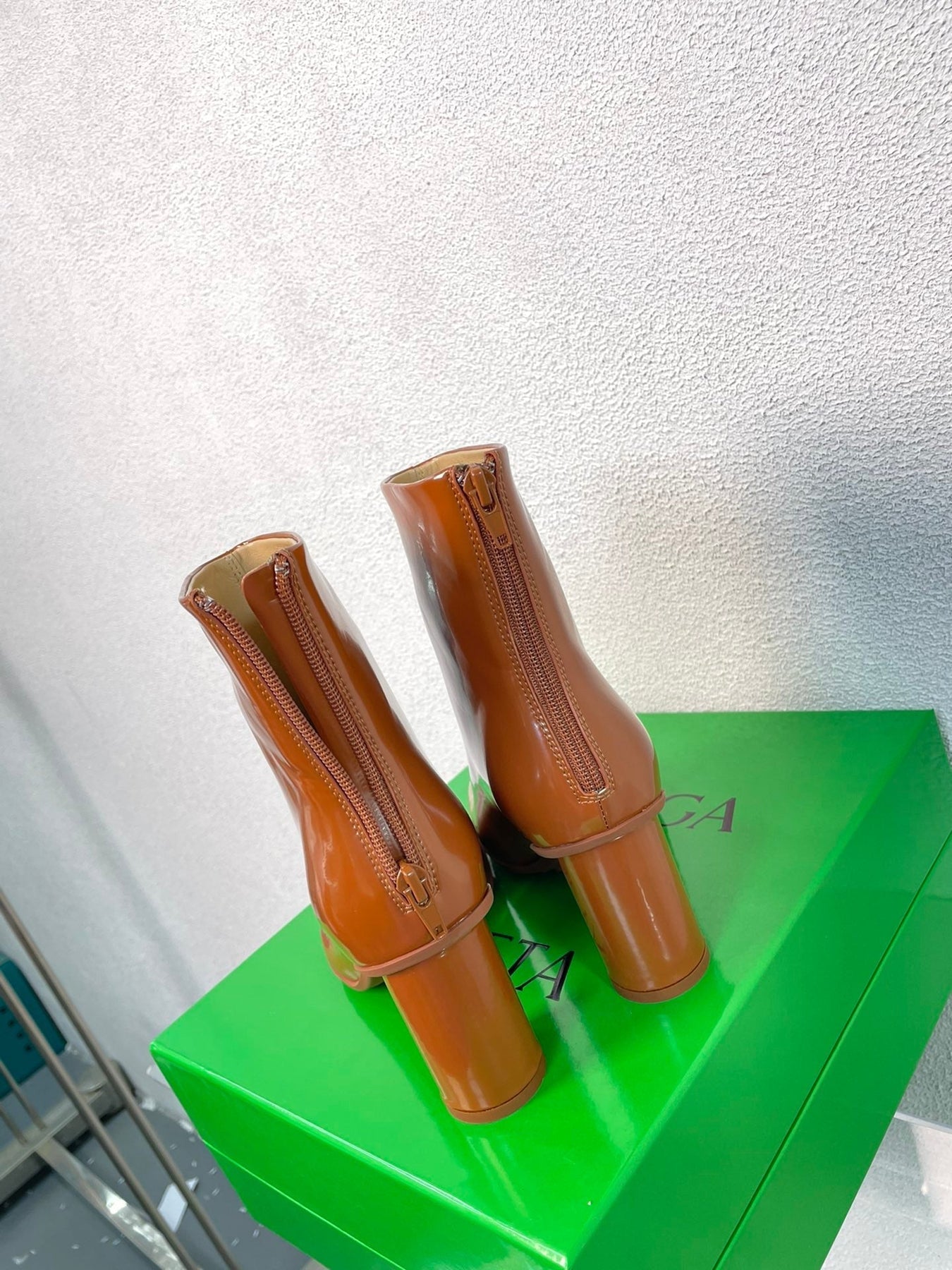 ATOMIC ANKLE BOOT IN BRONZE BROWN CALFSKIN 75 MM