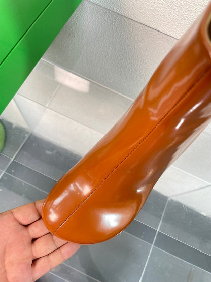 ATOMIC ANKLE BOOT IN BRONZE BROWN CALFSKIN 75 MM