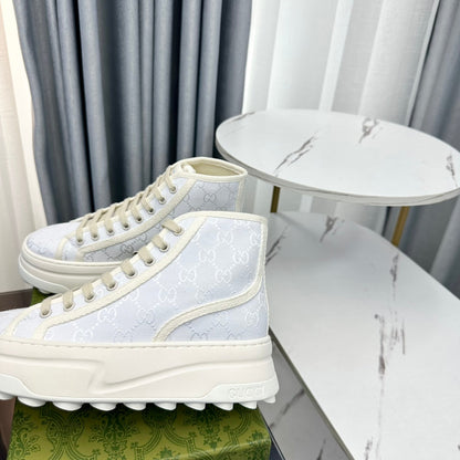 GG HIGH TOP SNEAKER FLATFORM PASTEL BLUE CANVAS