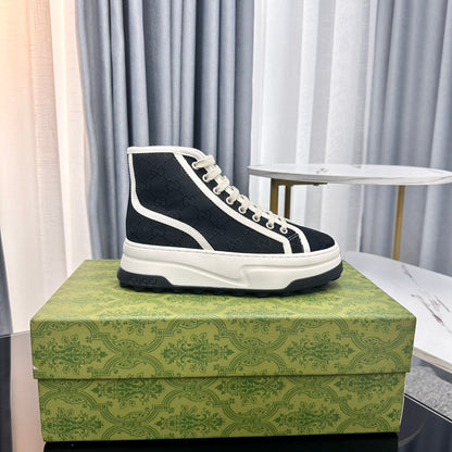 GG HIGH TOP SNEAKER FLATFORM BLACK CANVAS
