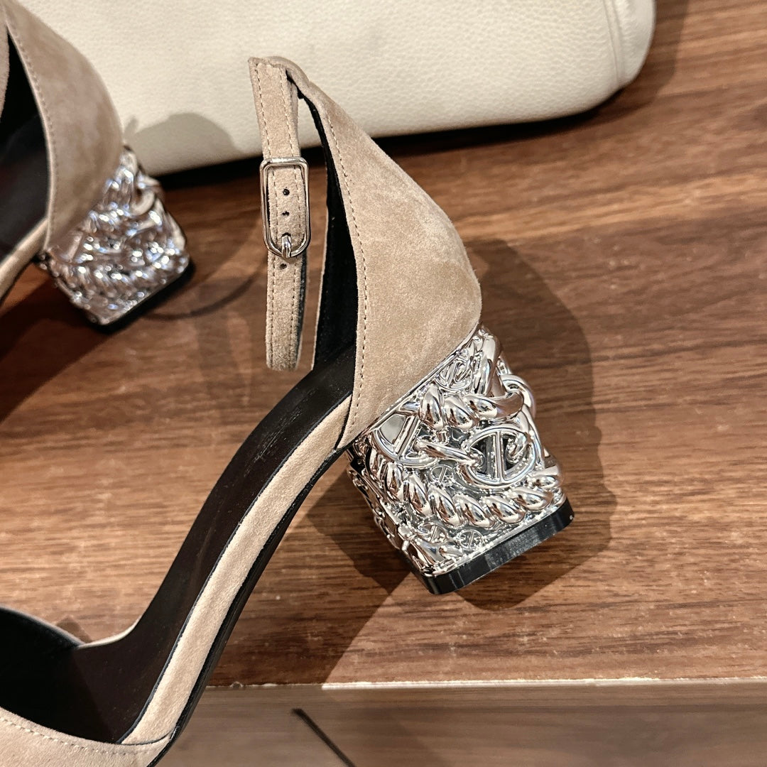 GLAM SANDAL 60 LIGHT BROWN SUEDE