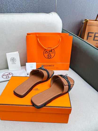 Giulia Sandal Brown Black Calfskin