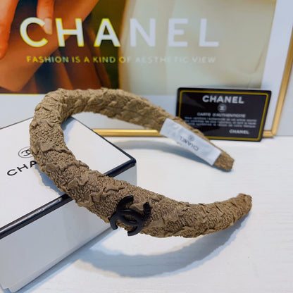 CAMEL BROWN WRINKLED FABRIC HAIRBAND 925629