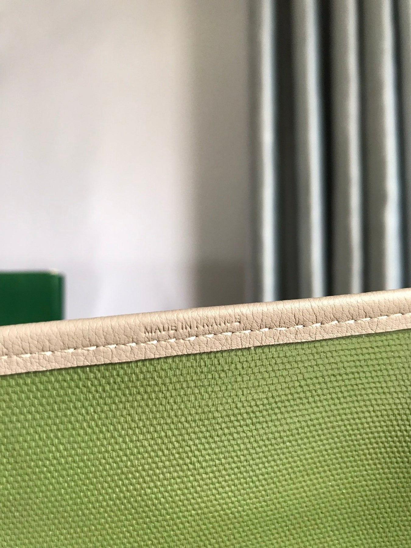 SAINT LOUIS PM 34 IN GREY MIX GREEN GOYARDINE CANVAS AND CALFSKIN