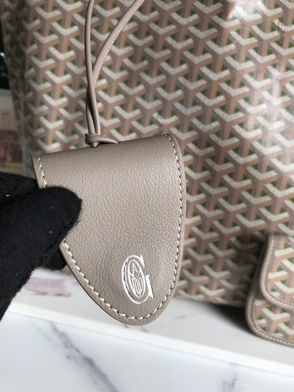 SAINT LOUIS PM 34 IN GREY MIX GREEN GOYARDINE CANVAS AND CALFSKIN