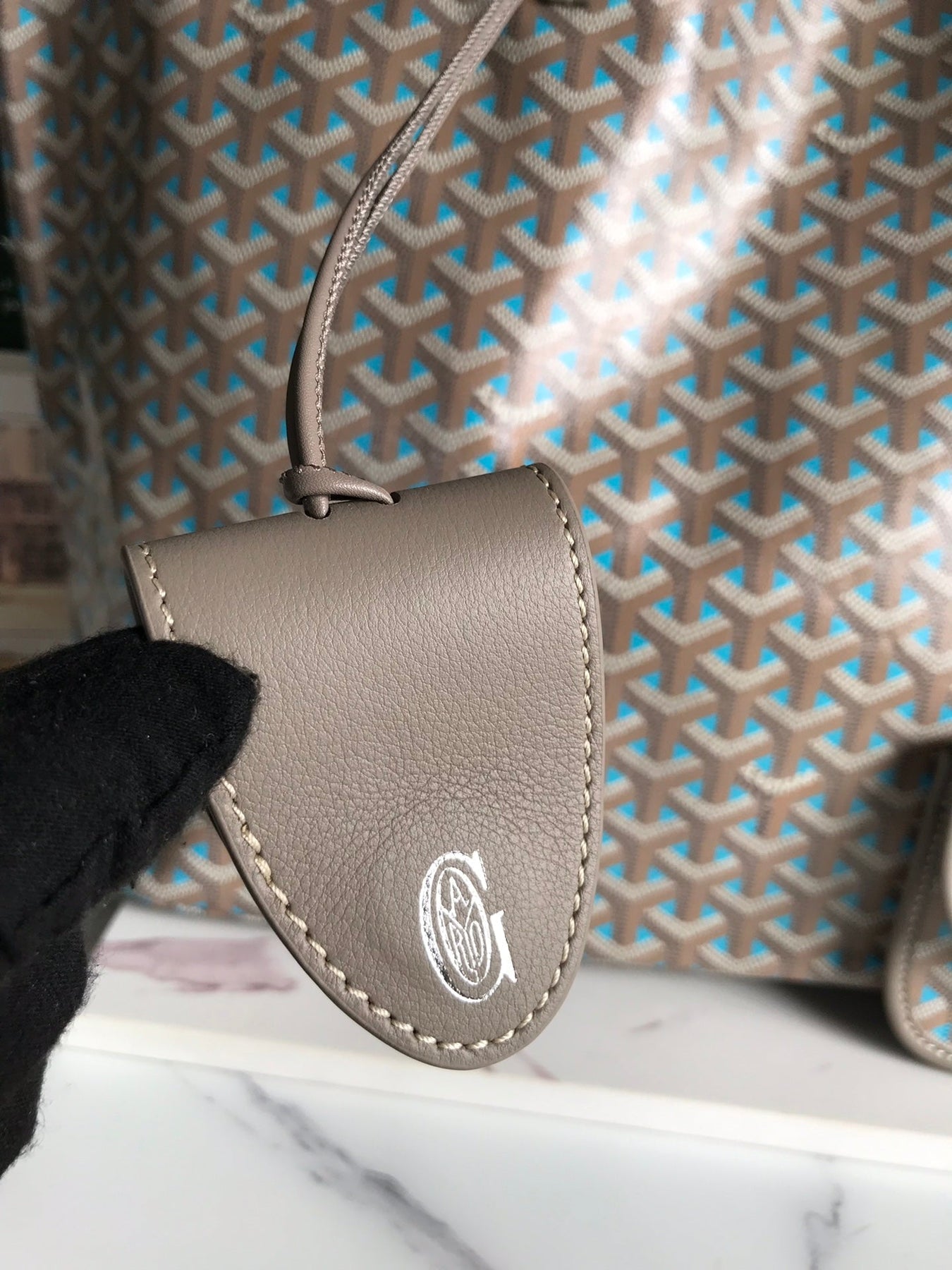 SAINT LOUIS GM 40 IN GREY MIX BLUE GOYARDINE CANVAS AND CALFSKIN