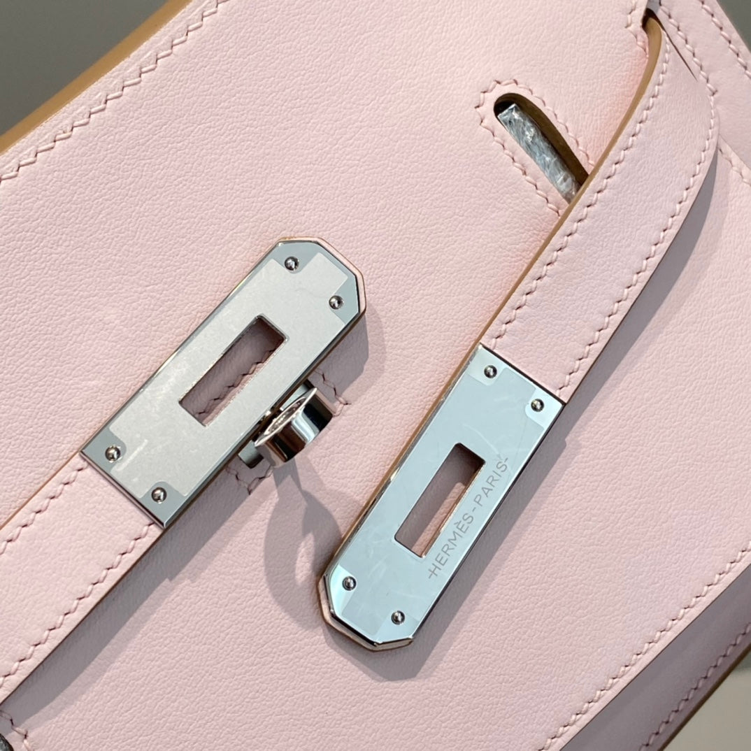 HM JYPSIERE SHOULDER BAG 23 IN BABY PINK CALFSKIN