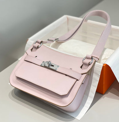 HM JYPSIERE SHOULDER BAG 23 IN BABY PINK CALFSKIN