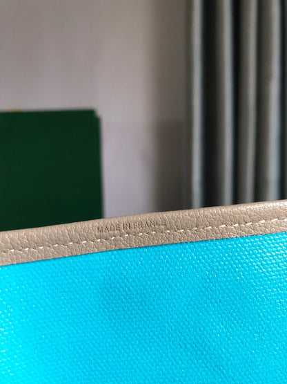 SAINT LOUIS PM 34 IN GREY MIX BLUE GOYARDINE CANVAS AND CALFSKIN