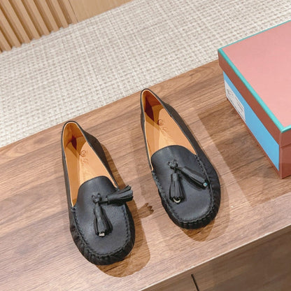 LP DOT SOLE WALK LOAFERS CHARCOAL DEERSKIN