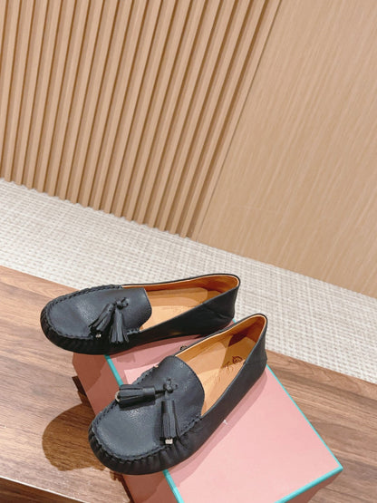 LP DOT SOLE WALK LOAFERS CHARCOAL DEERSKIN