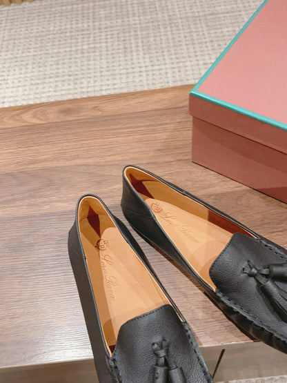 LP DOT SOLE WALK LOAFERS CHARCOAL DEERSKIN