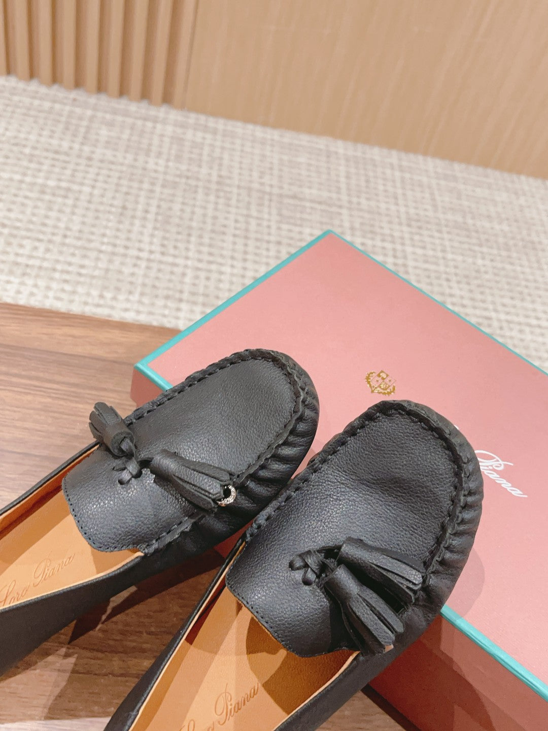 LP DOT SOLE WALK LOAFERS CHARCOAL DEERSKIN