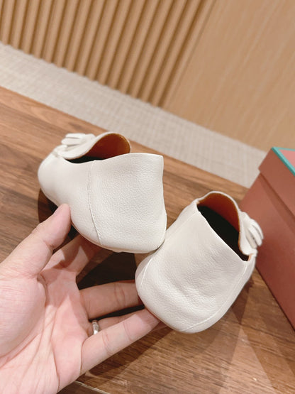 LP DOT SOLE WALK LOAFERS WHITE DEERSKIN