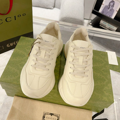 GG Rhyton Trainer Leather White Black