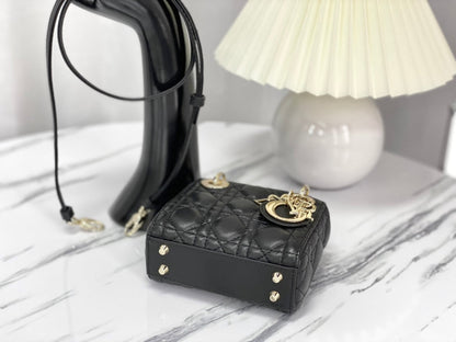 MICRO LADY 12 BAG IN BLACK LAMBSKIN