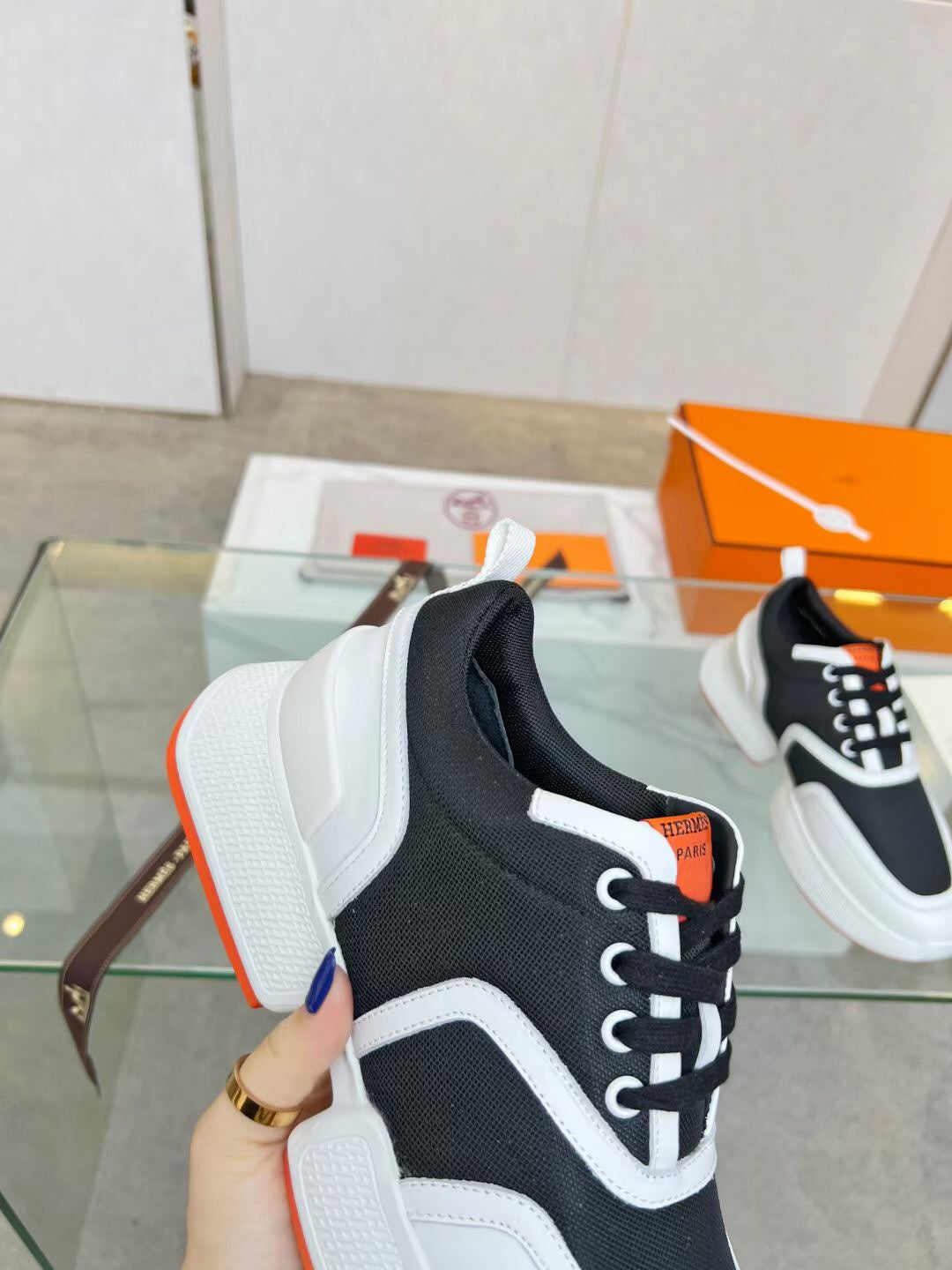 GIGA SNEAKER BLACK MIX WHITE CALFSKIN