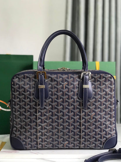 AMBASSADE DOCUMENT CASE 35 IN NAVY BLUE GOYARDINE CANVAS