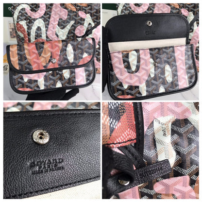 SAINT LOUIS GM BAG 40 IN PINK LETTRES CAMOUFLAGE GOYARDINE CANVAS