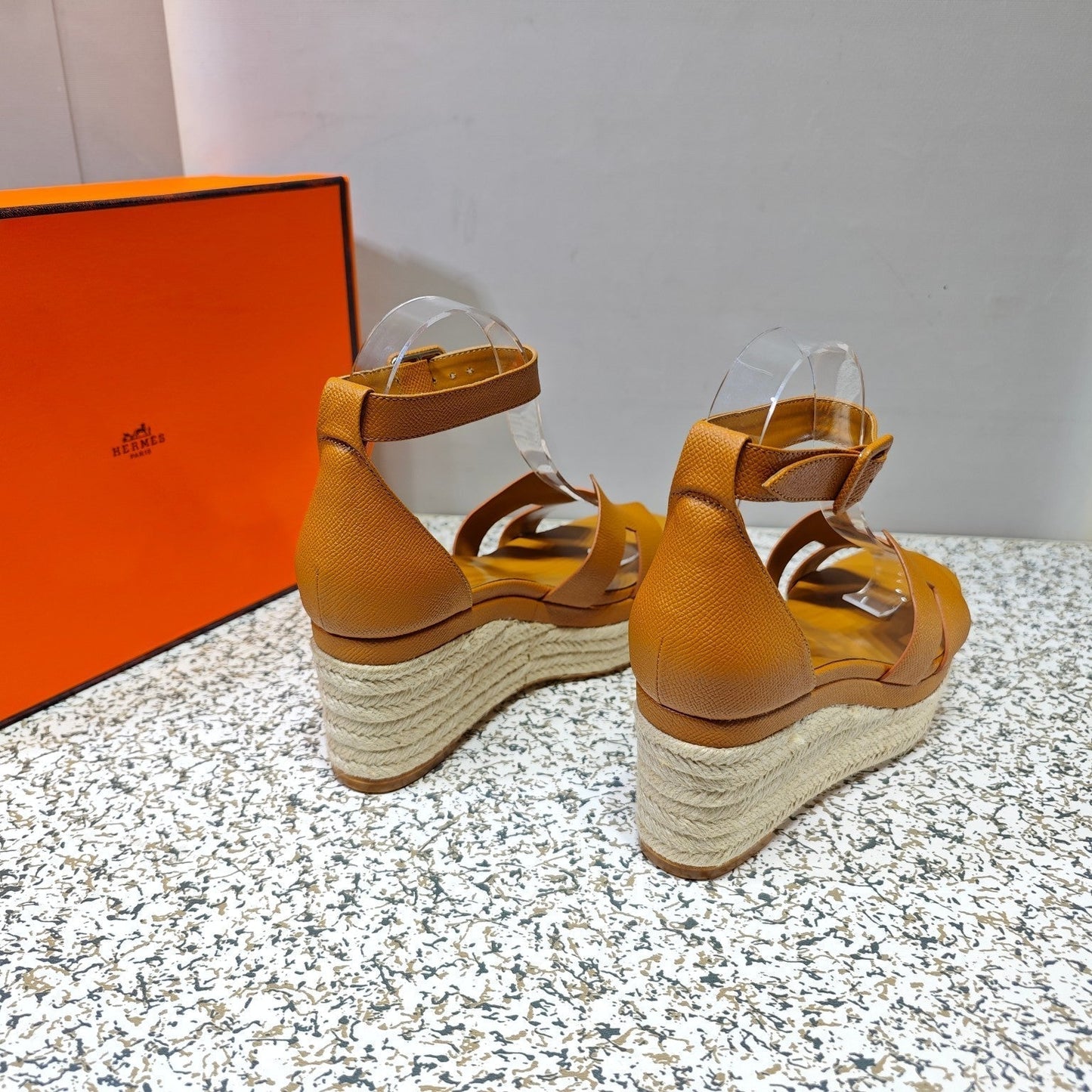 ELDA ESPADRILLE 80 AMBER CALFSKIN