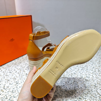 ELDA ESPADRILLE 80 AMBER CALFSKIN