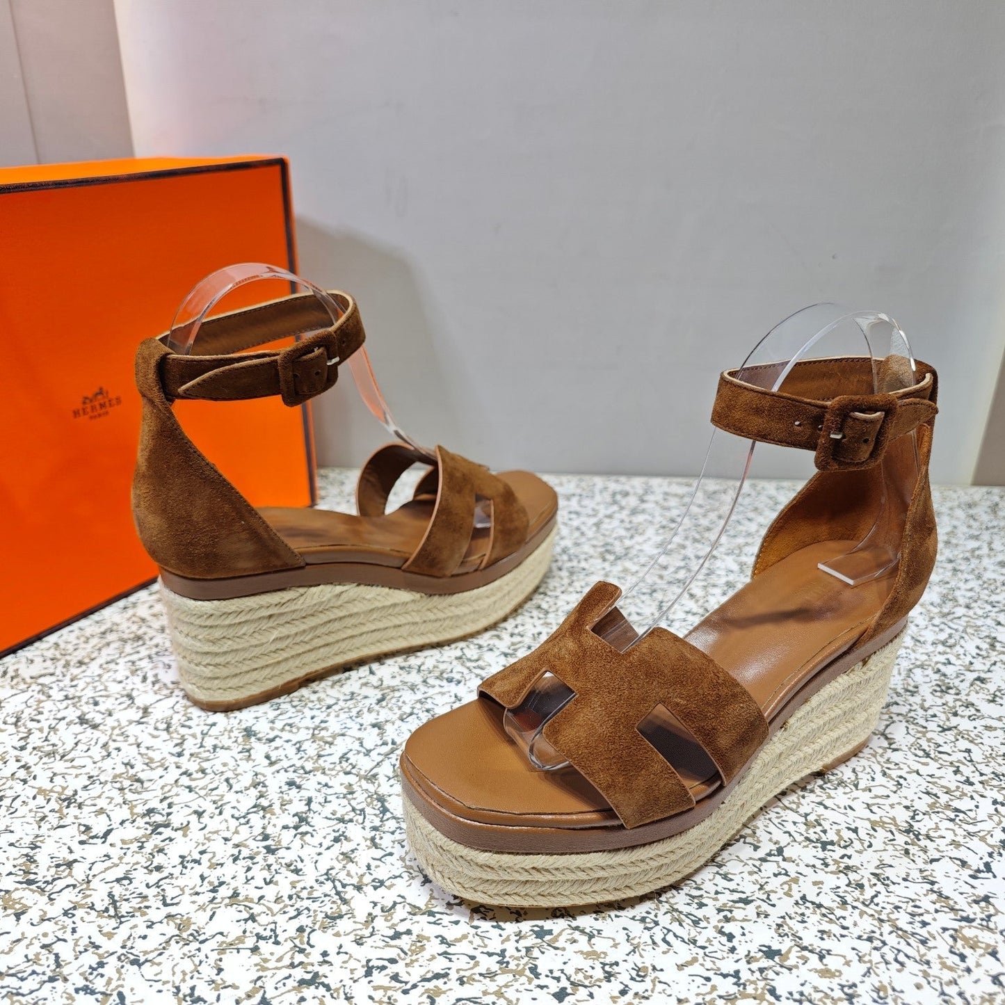 ELDA ESPADRILLE 80 BROWN SUEDE
