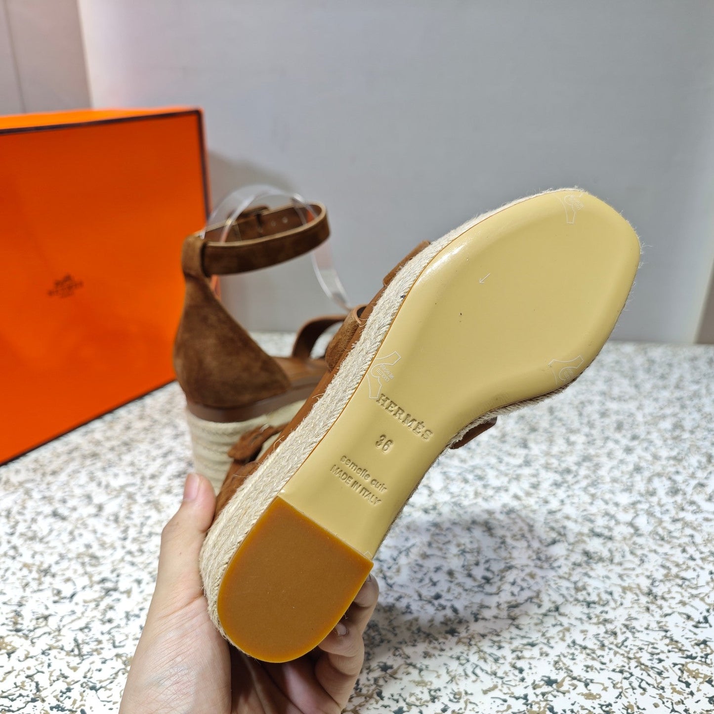 ELDA ESPADRILLE 80 BROWN SUEDE