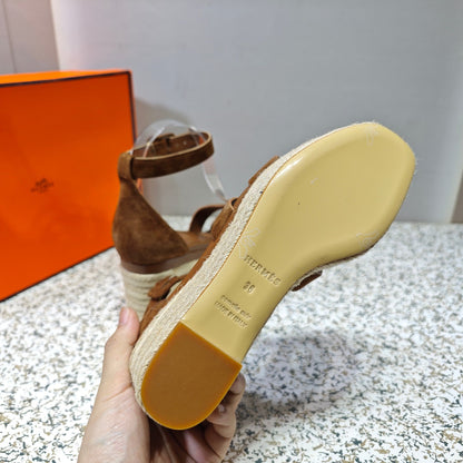 ELDA ESPADRILLE 80 BROWN SUEDE