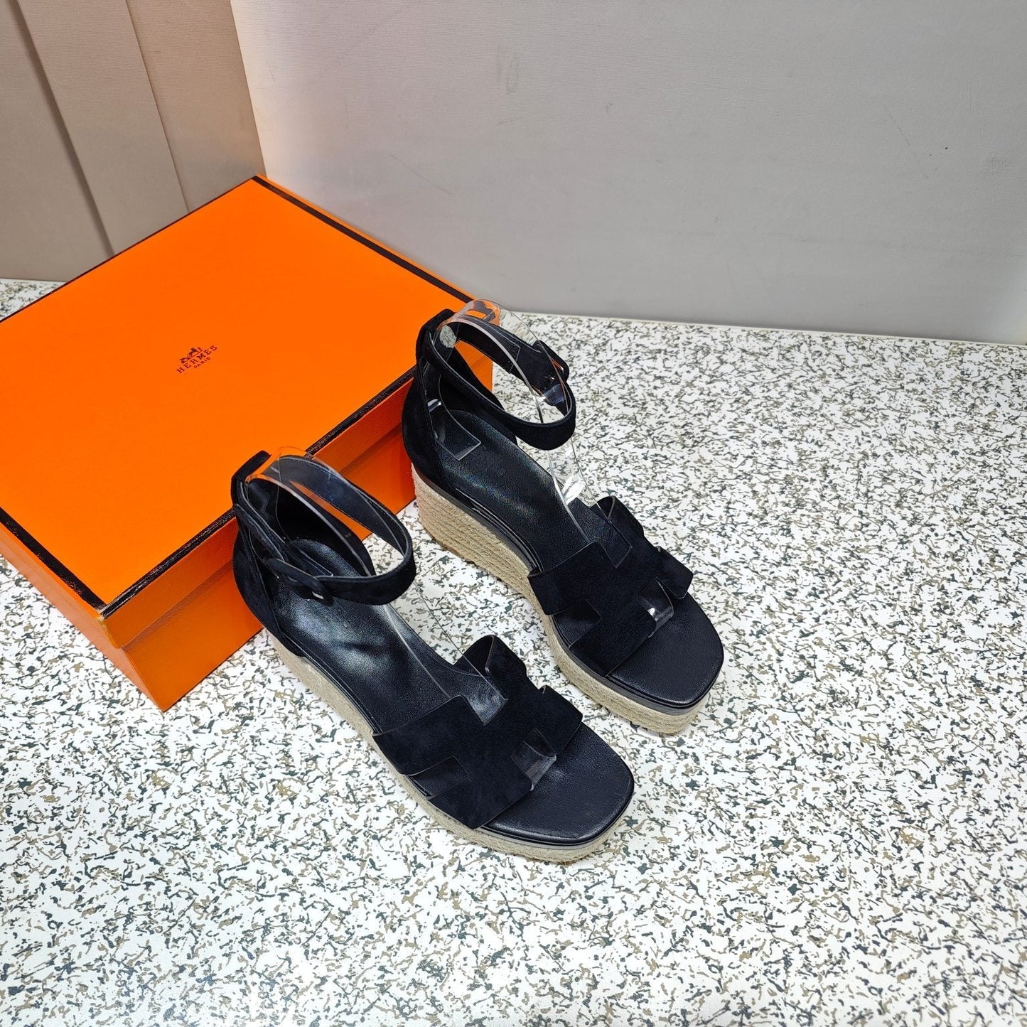 ELDA ESPADRILLE 80 BLACK SUEDE