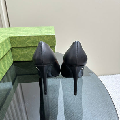 GG 105 BASIC HIGH HEEL BLACK LAMBSKIN