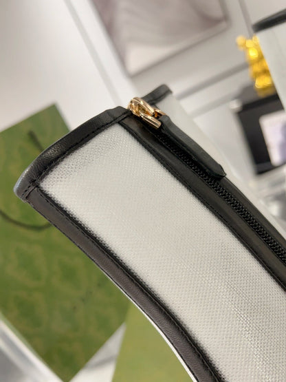 GG ANKLE BOOTS IN WHITE MIX BLACK MESH AND SHEEPSKIN