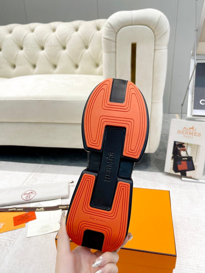 GIGA SNEAKER IN FULL BLACK STITCHED MESH AND CALFSKIN