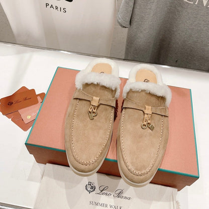 LP CHARMS WALK BABOUCHE LOAFERS CAMEL FLEECE