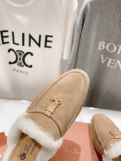 LP CHARMS WALK BABOUCHE LOAFERS CAMEL FLEECE